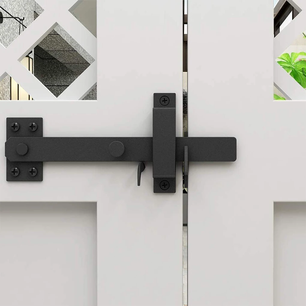 

Metal Matte Black Wooden Fence Latch Pull For Backyard Security Black Heavy Duty Double Side Gate
