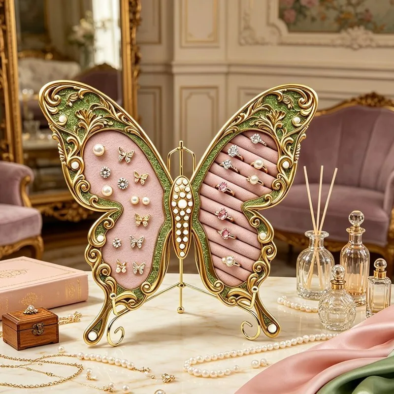 Luxury Ring Stand Beautiful Creative Butterfly Ring Earrings Organizer Stands Large Capacity Multipurpose Earrings Holders