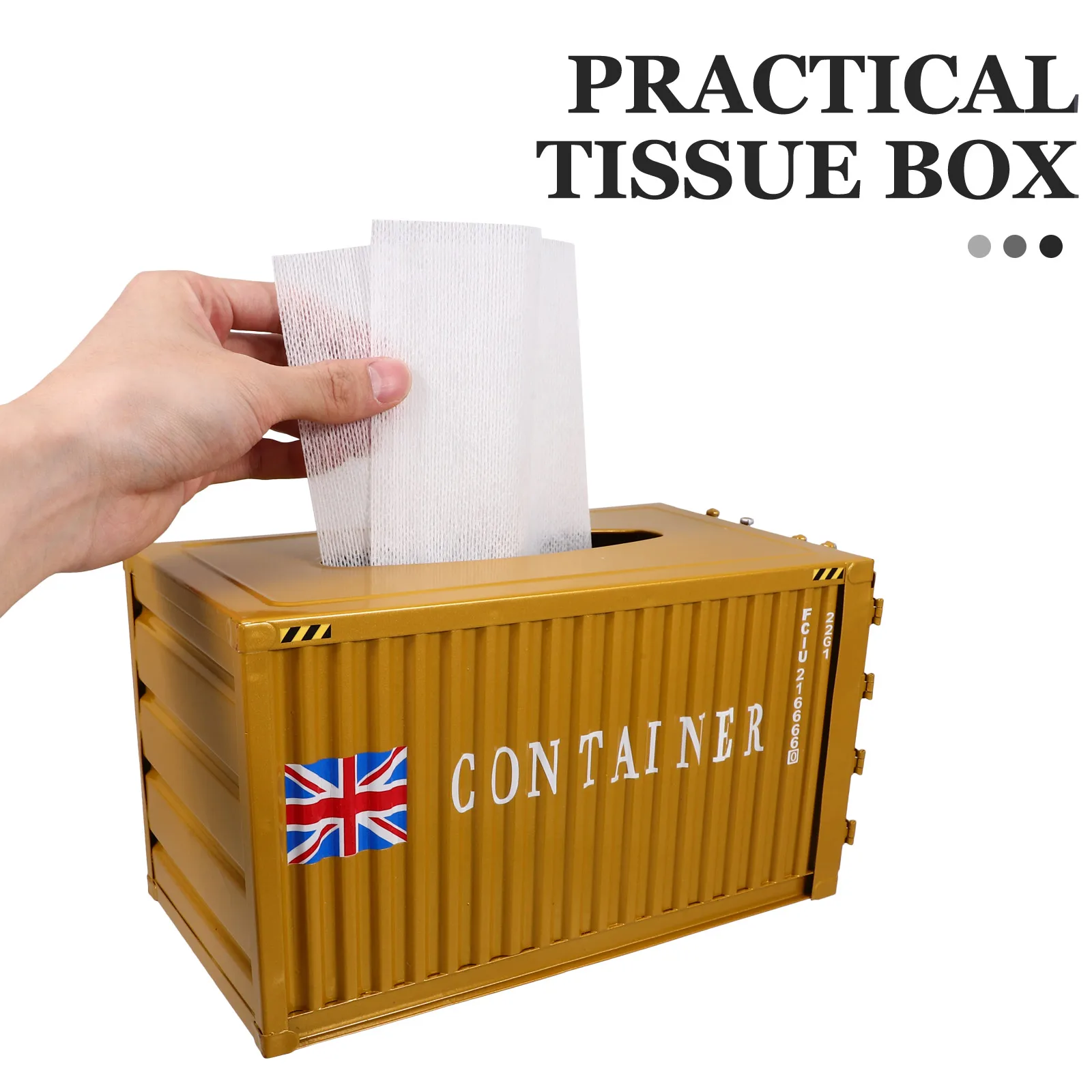 

Piggy Bank Metal Carton Office Iron Storage Decorative Facial Paper Case