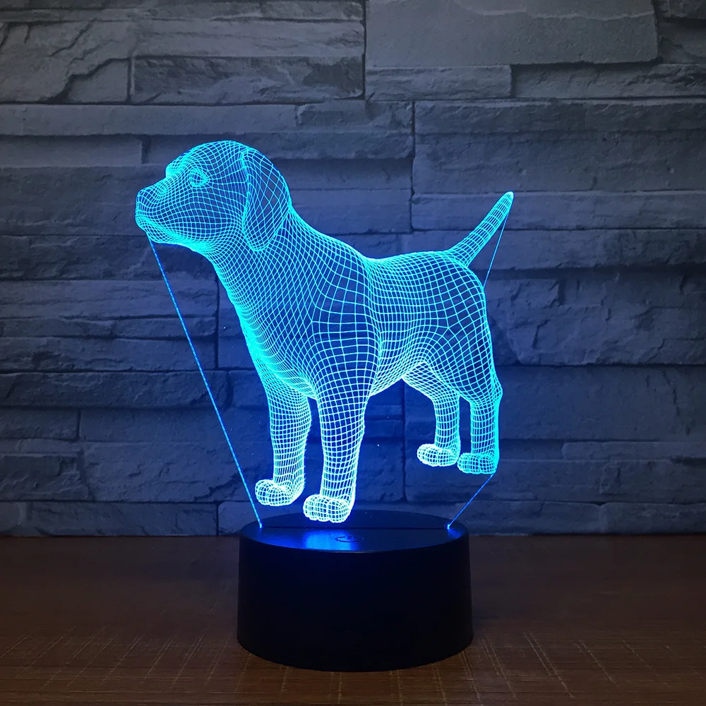 New Led Night Lights Children\'s Day Gift Led Pet Dog Colorful Usb Lamp Booth Toys Wholesale Lovely 7 Color Change 3d Lamp