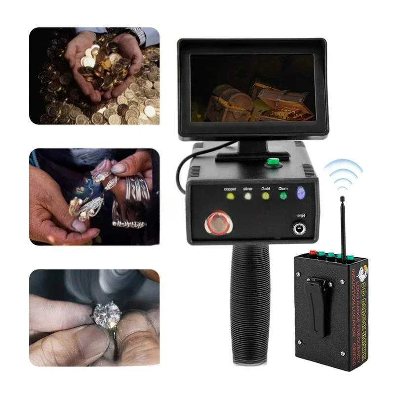 

Metal Detector Long Range 3D Gold Silver Gem Diamond Metalldetektor W/LED Display For Treasure Hunter 0-1200M