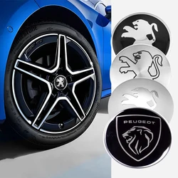 4Pcs Car Wheel Center Hub Decorative accessories Sticker For Peugeot 206 301 307 308 3008 207 208 407 408 508 2008 5008 107 106