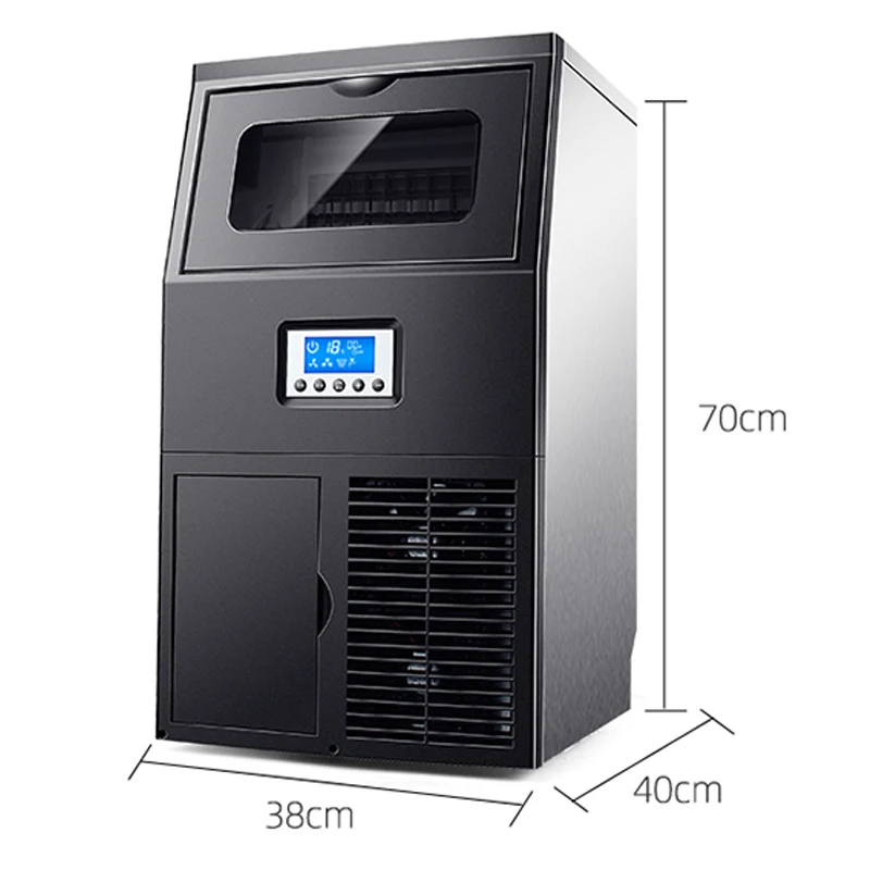 Máquina para hacer cubitos de hielo grande de 45kg, ZBS-30 comercial, tienda de té de la leche, pequeña máquina automática para hacer hielo y cepillar el hogar, todo en uno