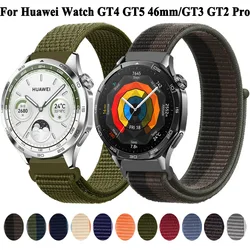 Pulseira de relógio de nylon para relógio Huawei, pulseira, pulseira para relógio Huawei GT 4, 5, GT4, GT3, GT2, GT 3, 2 Pro, 46mm, 22mm