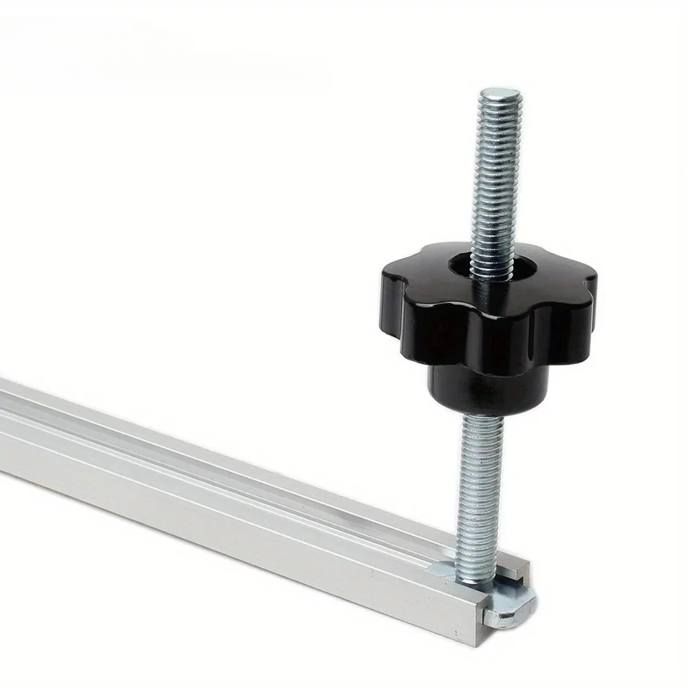 1/2/4pcs Woodworking T-Slot Bolts M8x100mm Heavy Duty T-Track Screw with Plum Star Knob for Router Table Saw Accessories