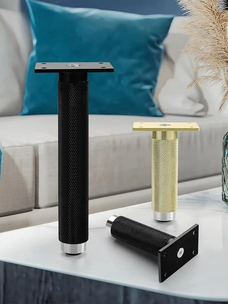 Solid TV cabinet support leg sofa bed leg aluminum alloy height-adjustable metal furniture foot bathroom cabinet foot