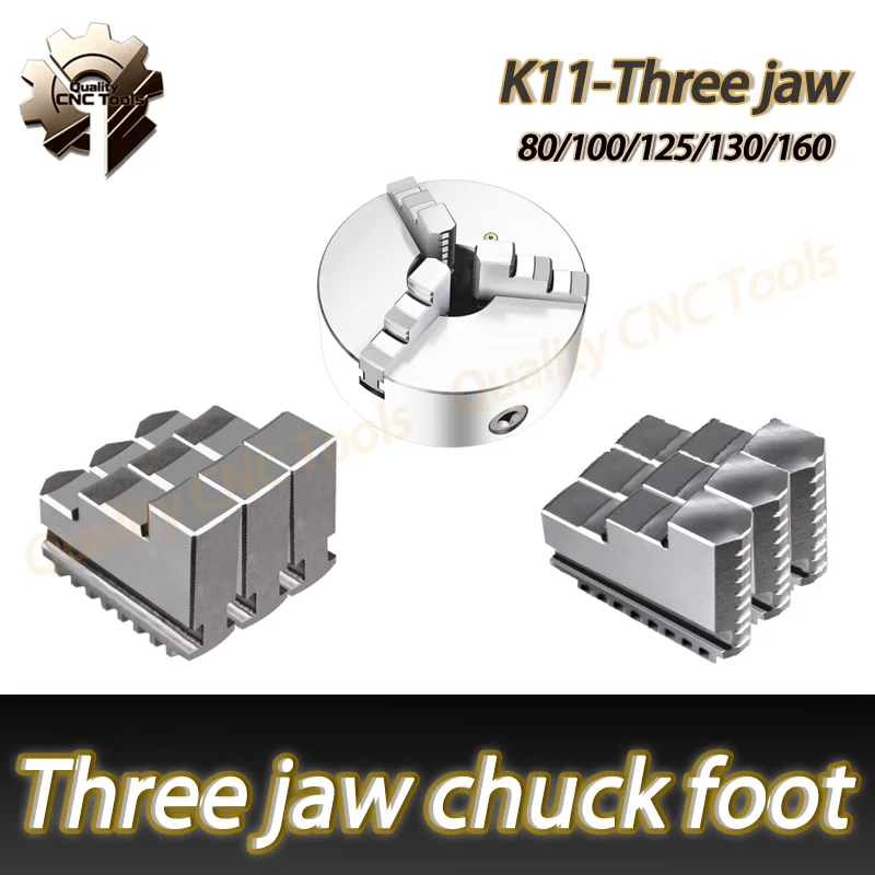 Lathe Chuck Spare Part Soft Jaws Internal Jaw And External Jaw 3 Jaw Chuck K11  SANOU Chuck Jaws For K11 80MM 100MM 125MM 160MM