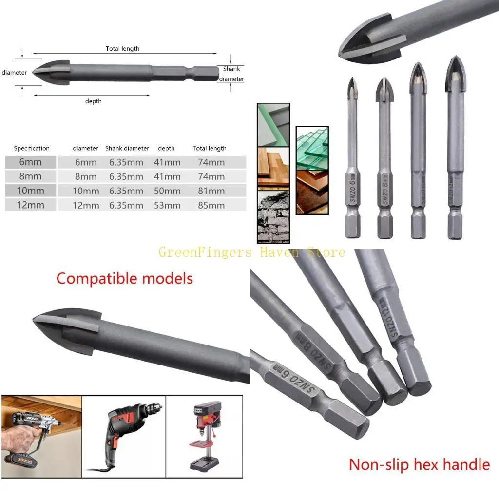 

F68D High-quality Multifunctional Cemented for Triangle Drill Tile Drill for Brick Plastic Tile and 4/6/8/10/12m