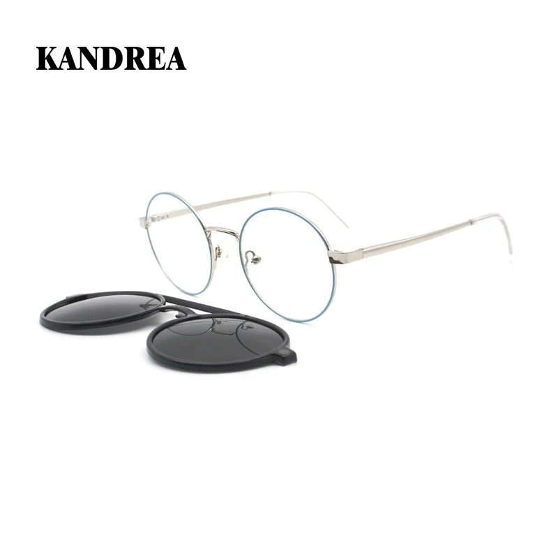 

KANDREA Round Fashion Women Men Eyeglasses Magnetic Polarized Sunglasses Vintage Optical Myopia Prescription Glasses CD6820