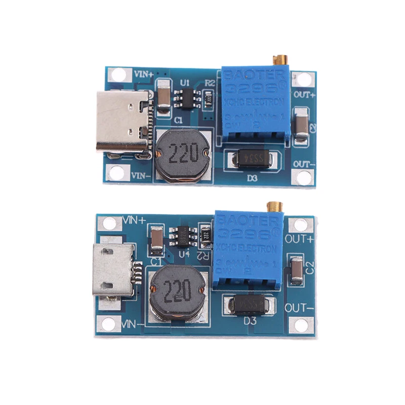 1PC Dc To Dc Step Up Converter Boost Converter Power Module MT3608 Mico Type-C Interface Supply Module DC Voltage Regulator