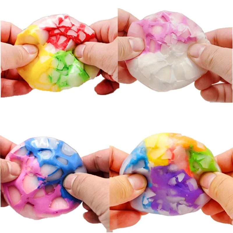 Mixed Colorful Squeeze Stress Ball Cracked Jelly Cube Squeeze Toy Soft Texture Slow Rebound Stress Relief For Daily Relaxation