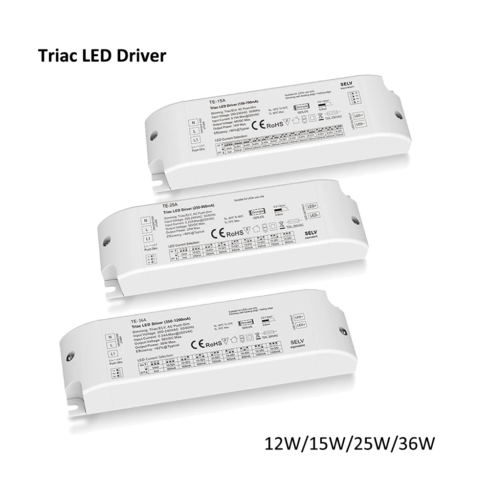 Skydance Triac Dimmable Driver 12W 15W 25W 36W AC Push Switch 220V Edge/Trailing Edge Power Supply Lighting Transformer