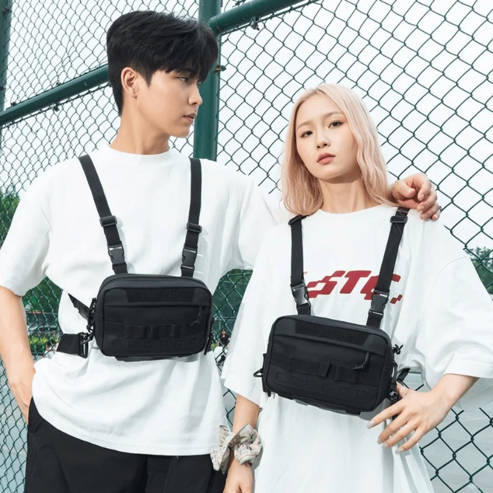 

Portable Adjustable Running Vest Backpacks Waterproof Lightweight Sports Chest Pack Durable Nylon Camping Bum Bags Phone Storage