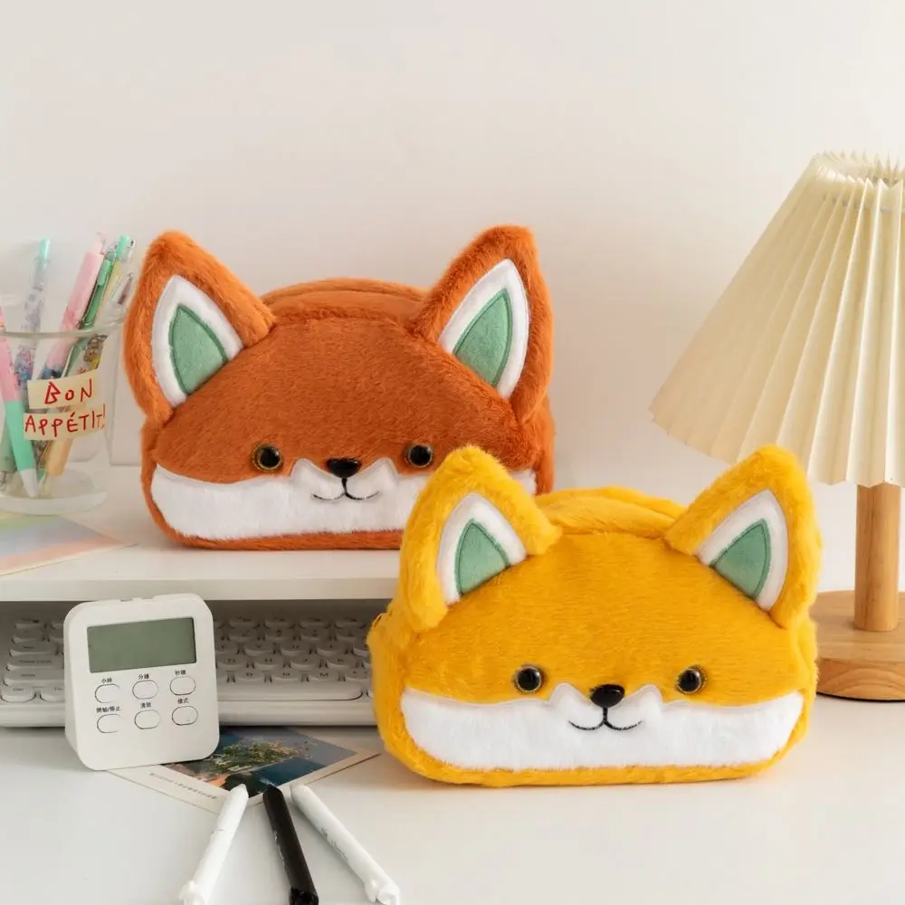 INS Plush Doll Plush Pencil Bag Cute Design Kawaii Animal Pen Bag Stuffed Stationery Bag Makeup Storage