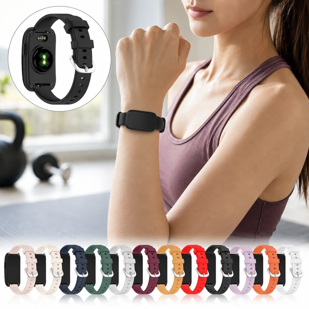 Replacement Silicone Strap Slim Adjustable Fitness Tracker Band Strap Comfortable Colorful Wristband for Garmin CIRQA