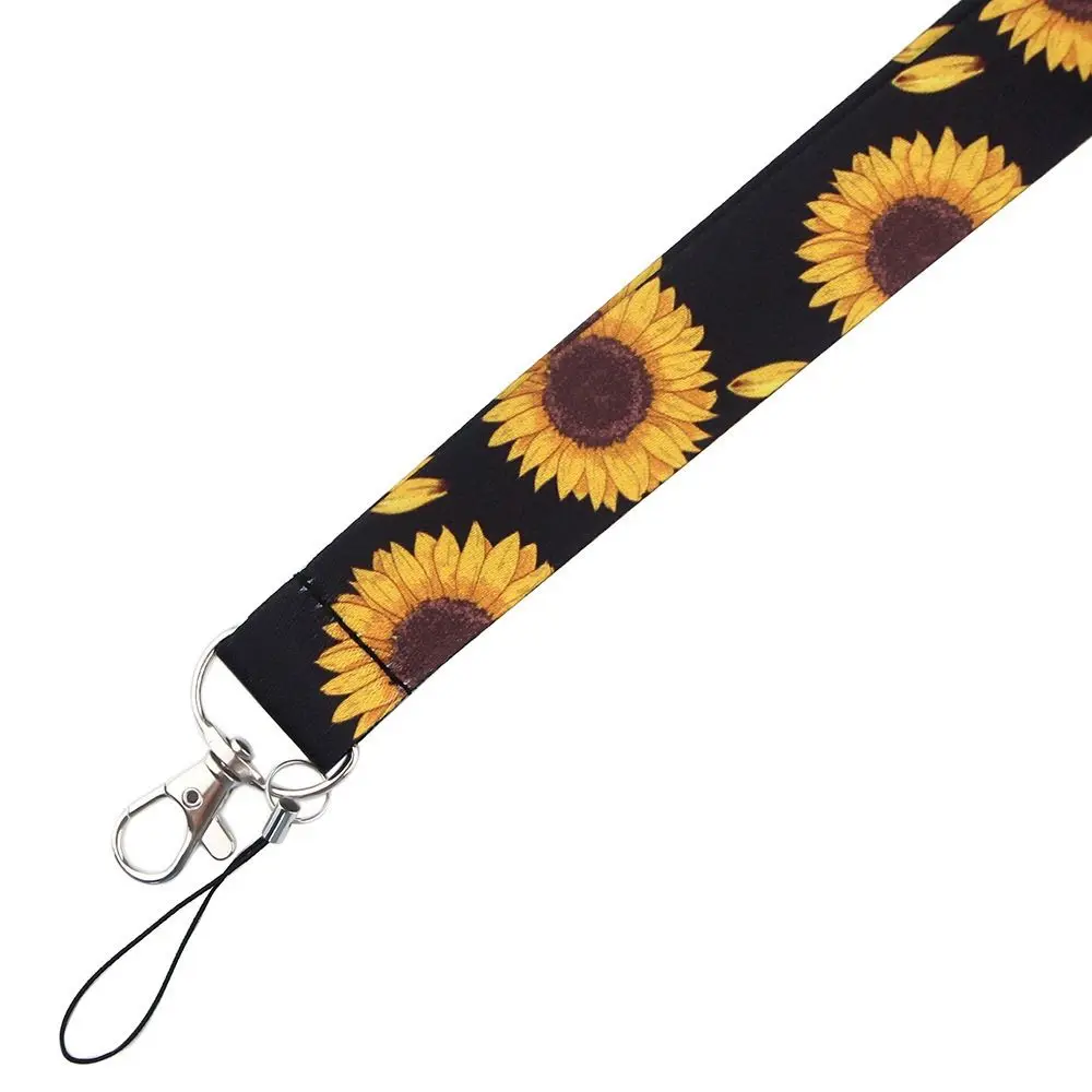 Phone Lanyard Phone Hang Rope Webbings Ribbon Plant  Neck Straps Mobile Phone Strap Sunflower Phone Lanyard Phone Hang Ropes