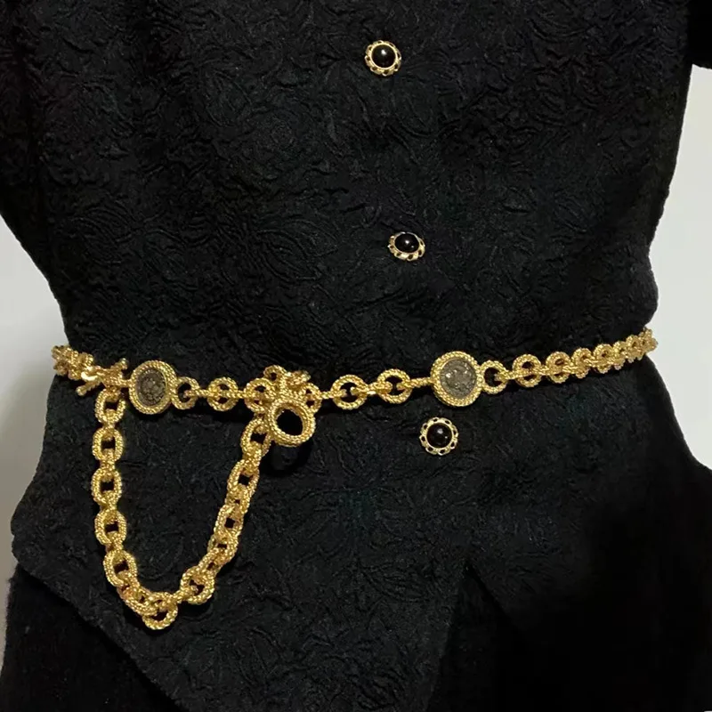 Vintage Belt Gold Antique Coin Multi-Layered Belt Chain Adjustable Accessories for women