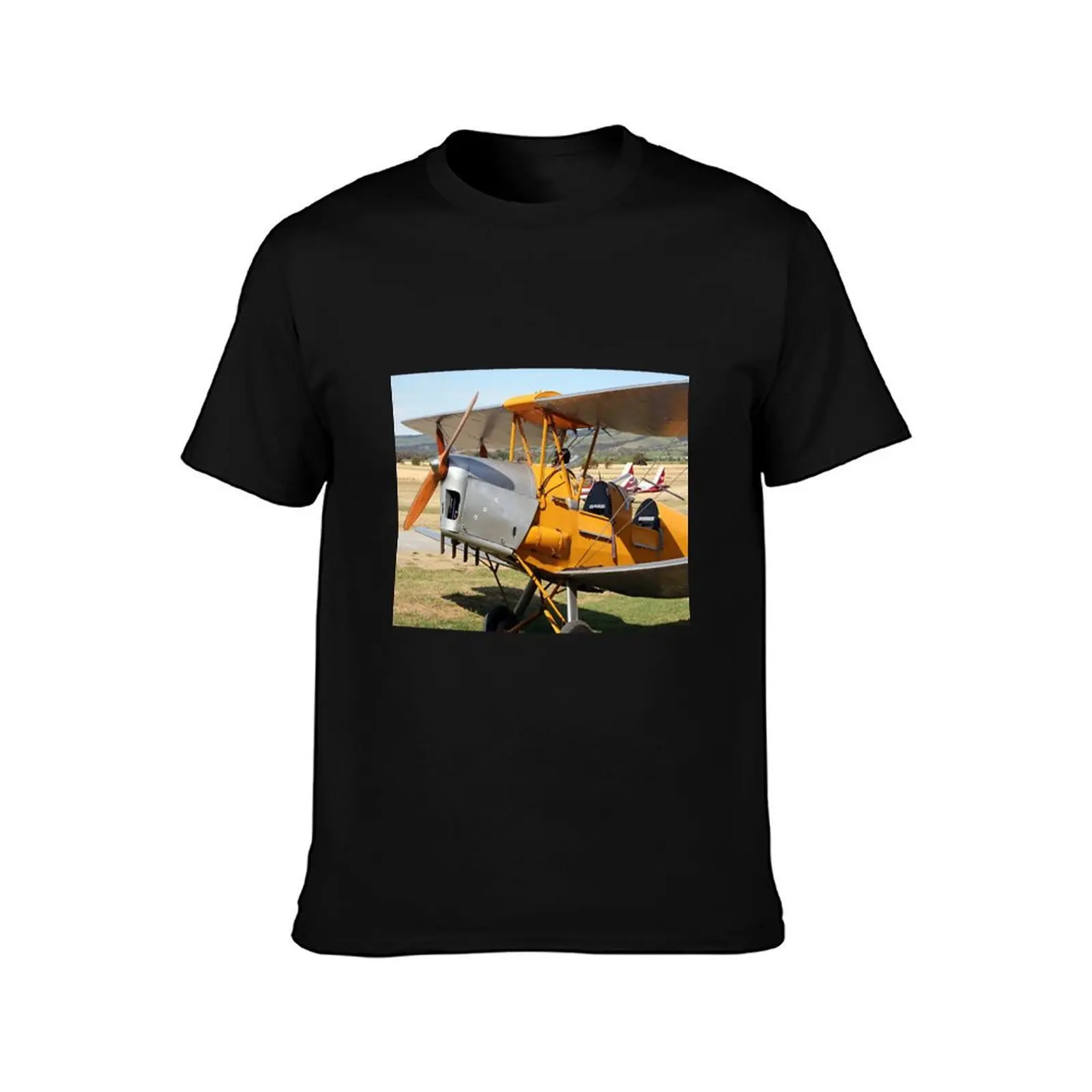 Tiger Moth biplane aircraft T-Shirt Summer Casual Cotton Tee Oversized Streetwear Tops Vintage Graphic Print 100% Cotton