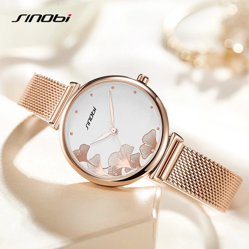 SINOBI Fashion Design Ladies Waterproof Watches Original Women\'s Quartz Wristwatches Top Brand Womans Gifts Clock SK Reloj Mujer