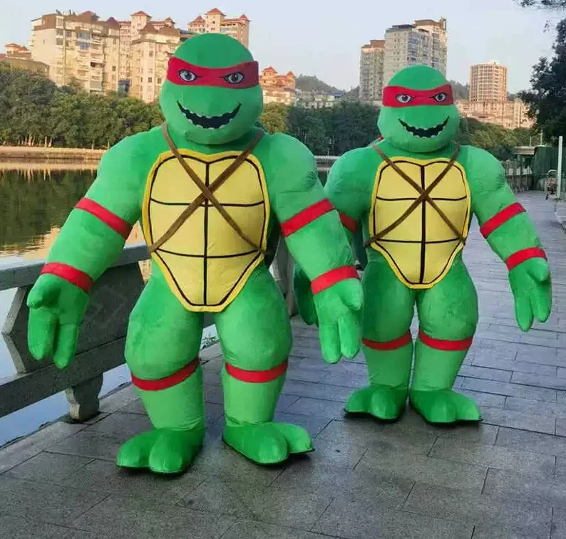 

Disney 2.2m Inflatable Green Turtles Mascot Costume Tortoise Cartoon Walking Doll Clothes Turtle Cosplay Stage Performance