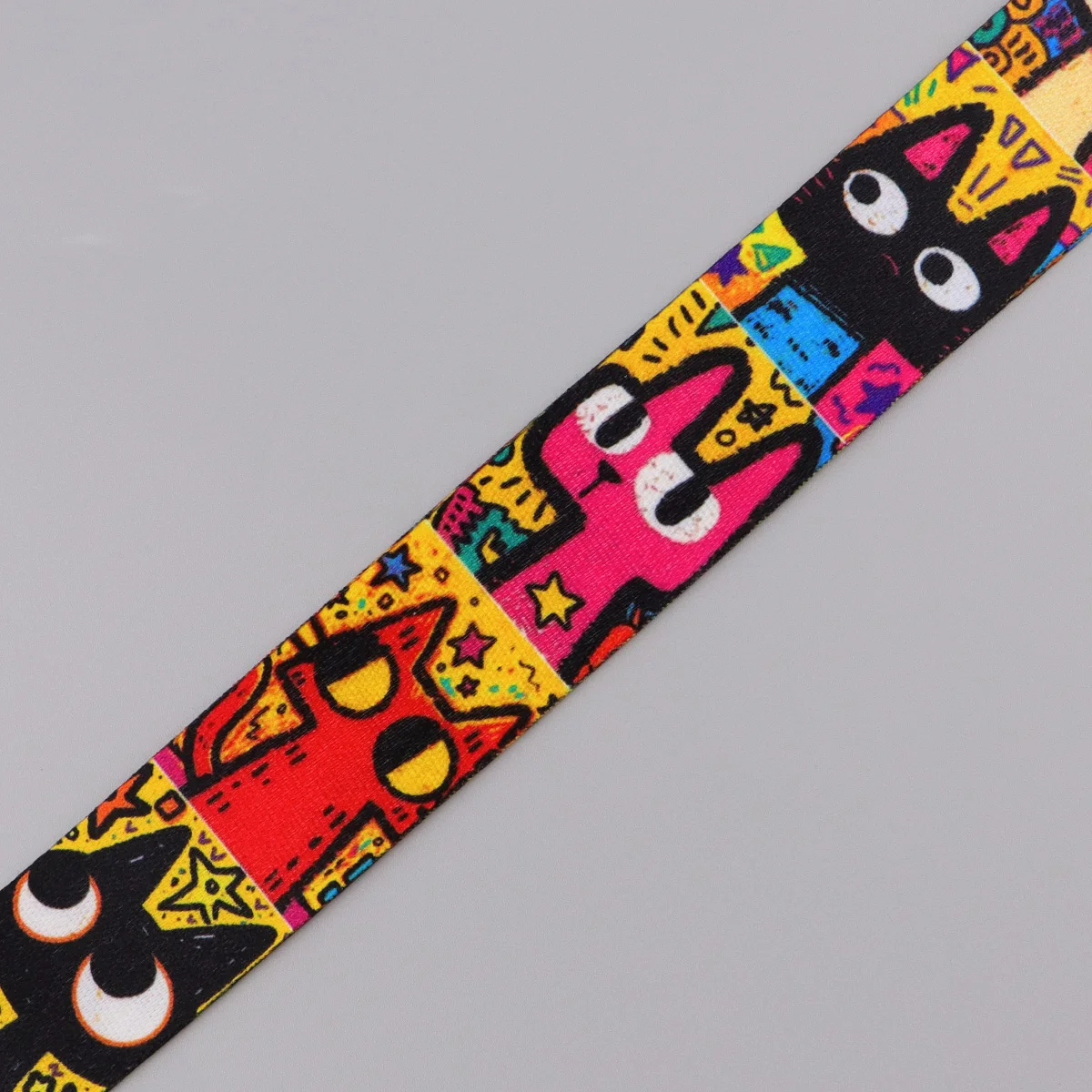 Vintage Art Cat Lanyards For Keychain Humorous Goose Neck Straps ID Card USB Badge Holder Hang Rope Accessories Gifts
