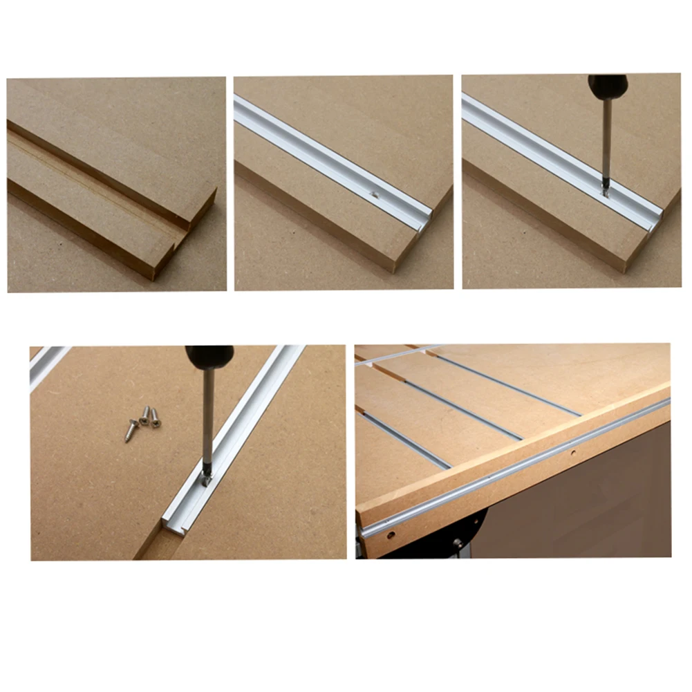 T Track Ratchet Clamp System Optimized for Benchtop Table Saw Use in Professional For Woodworking Environments