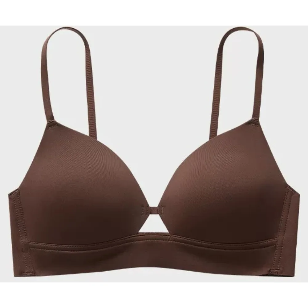 Wireless Seamless Triangle Cup Bra Ultra Thin Summer Small Chest Push‑Up Gathering No Empty Cup Comfortable Ladies Bra 32‑38AB