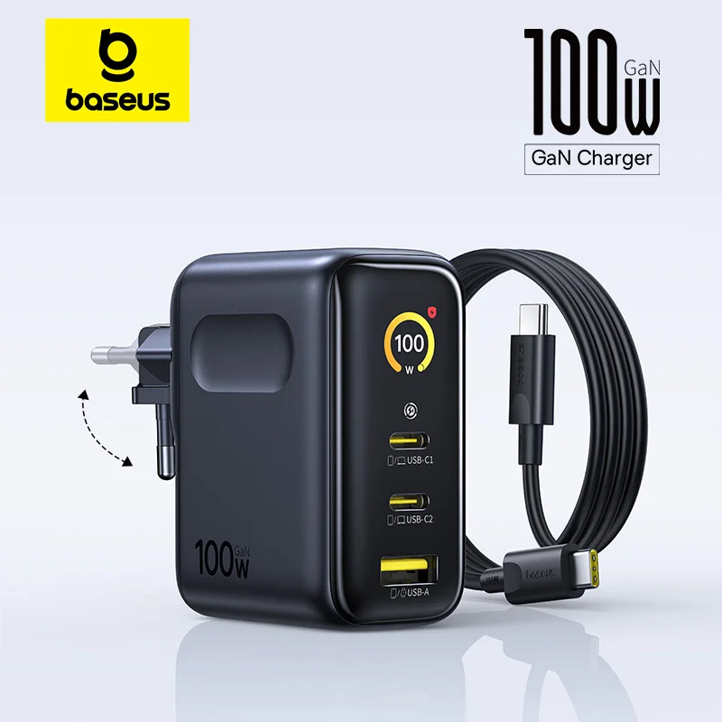 【New Sale】Baseus 100W Charger Fast Charger For iPhone 17 16 Xiaomi Samsung Laptop Tablet Charger PD Charger USB Phone Charger