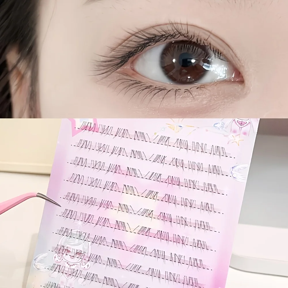 Doudoutian Bottom Lashes 24-80 Clusters DIY Natural Wispy C Curl 6-9mm Reusable