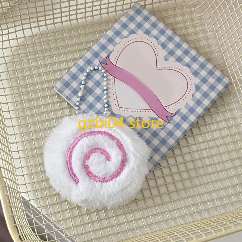 13MD Plush Fish Cake Charm Keychain Decorative Bag Accessory Decoration Hanging Decoration #4