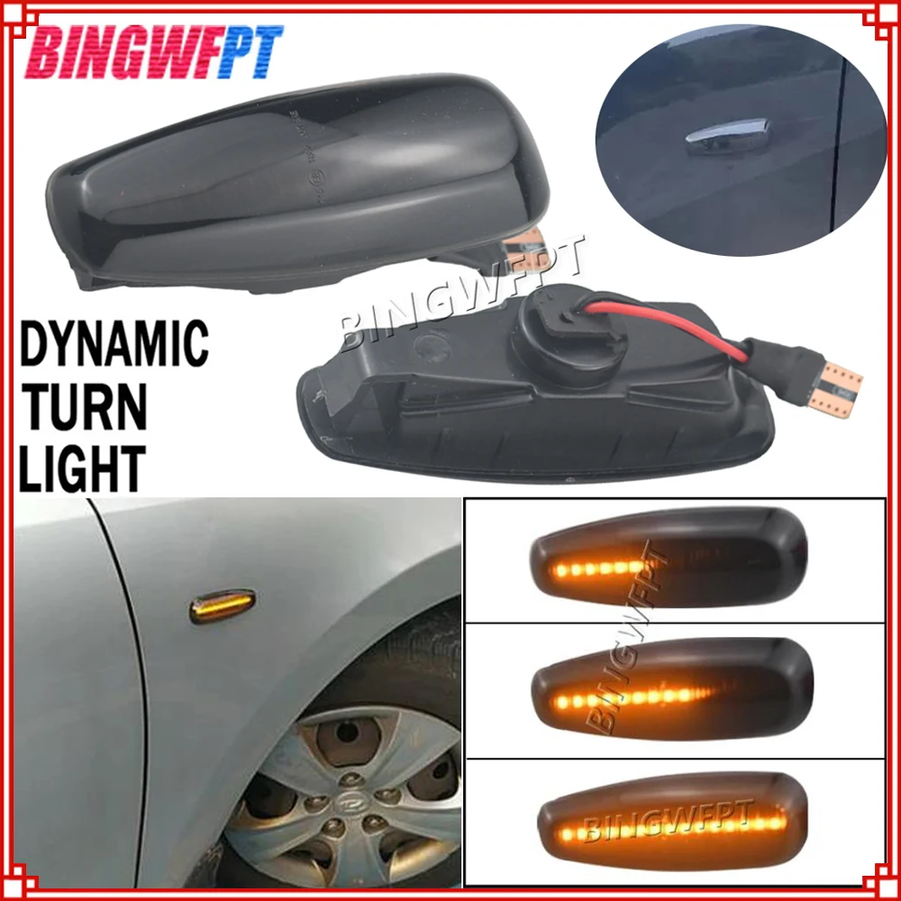 Dynamic Side Marker Turn Signal Lights Sequential Blinker Lamps For Kia Pro Ceed Estate Rio III Hyundai Elantra I30 Azera Avante