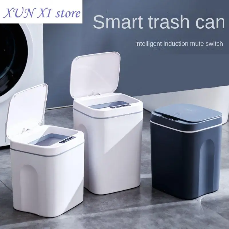 

2023 12/14/16L Smart Trash Can Automatic Induction Type Household Trash Can Caulking In Kitchen Bedroom Bathroom Mini Dustbin