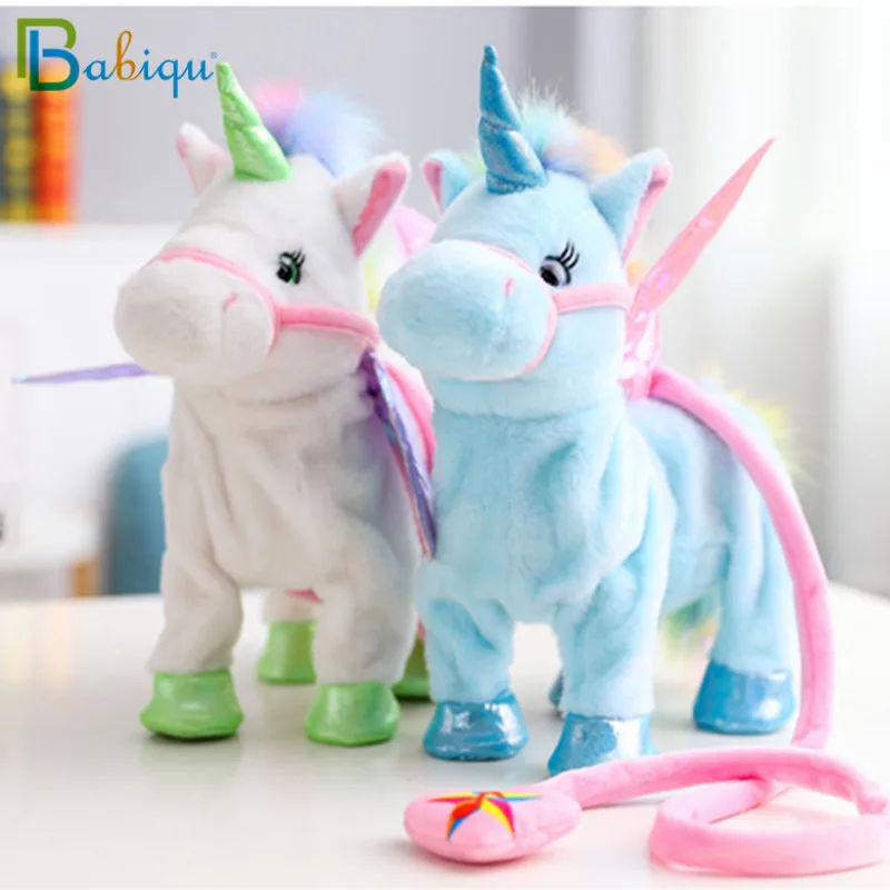 Babiqu juguete de peluche de unicornio eléctrico para caminar, Animal de peluche, música electrónica, regalo de Navidad para niños, 35cm, 1 unidad