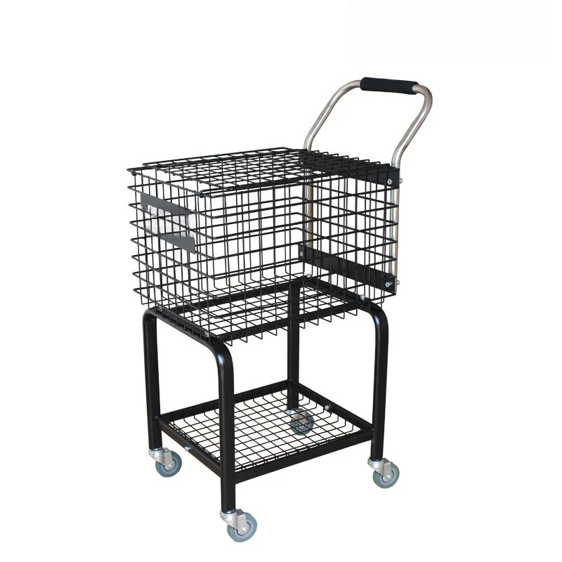 S703 Large Capacity Tennis Cart - 300-Ball Capacity Removable Lidded Utility Cart for Coaches & Training