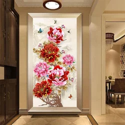5D Diamond Painting Peony Flower Full Diamond Art Embroidery Large Office Living Room Home Decor DIY Diamond Cross Stitch Kits