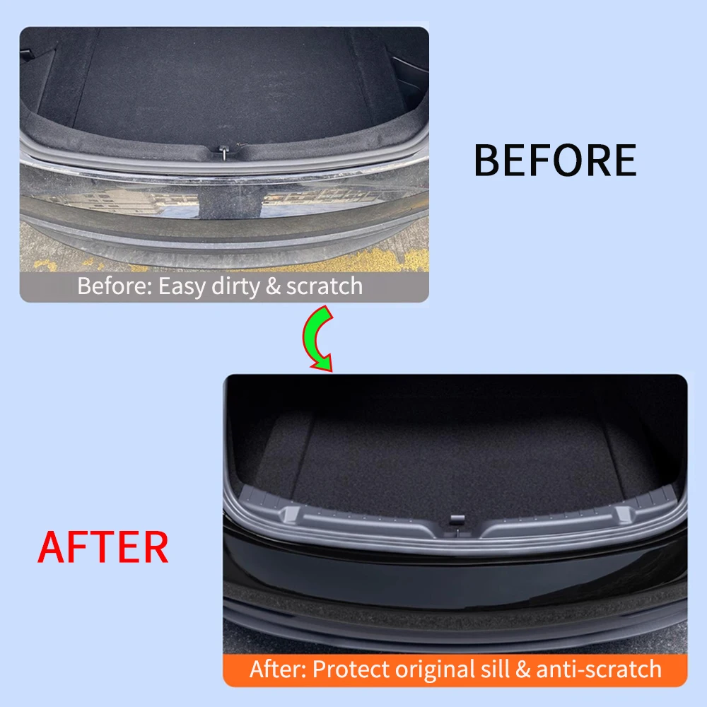 Trunk Sill Protector for Tesla Model Y Model 3 Highland Rear Bumper Guard Cover Organizer Mat Cargo Pad Anti-scratch Accessories