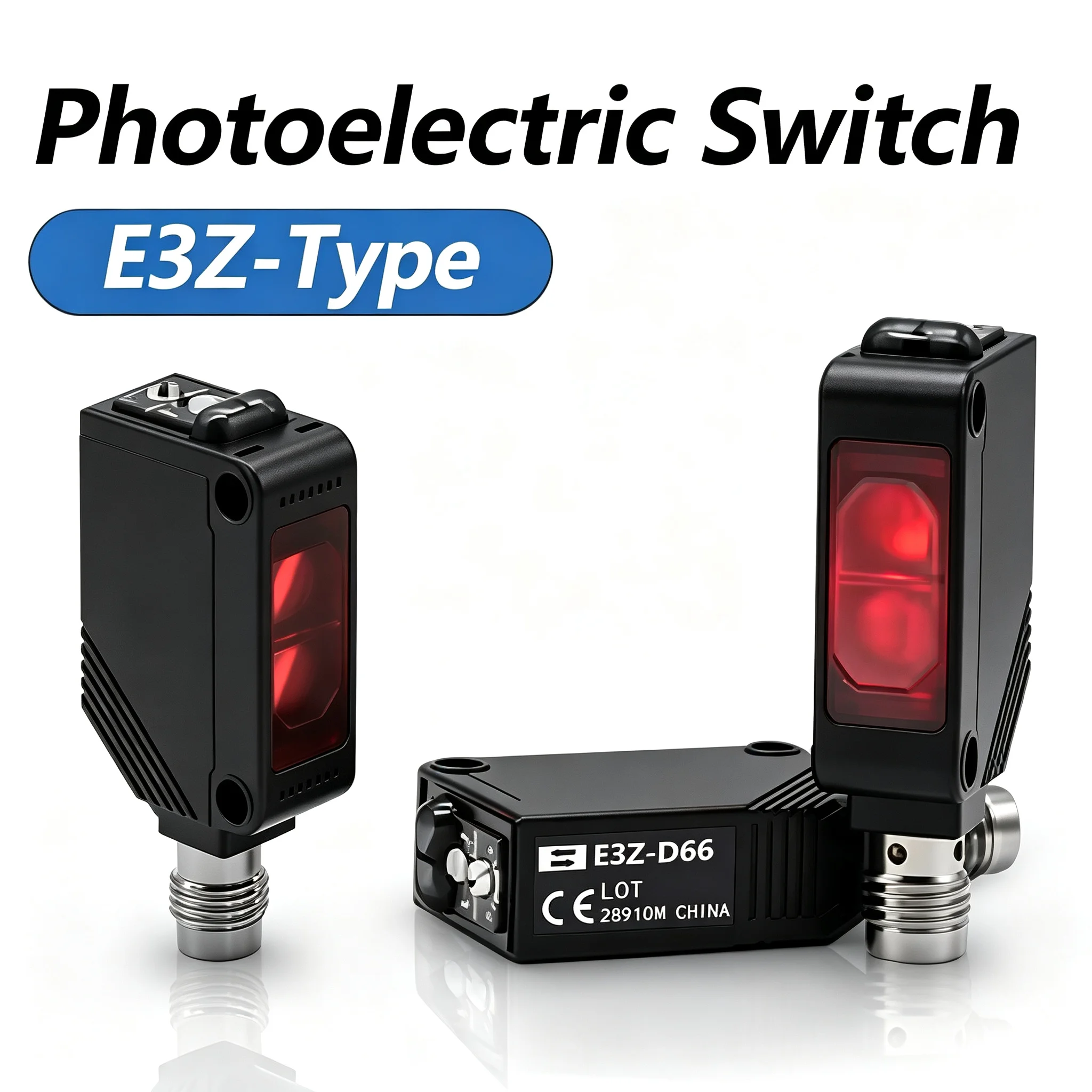 Square 10 cm 80cm 2m 5m Detection Diffuse Reflect Through Beam Photoelectric Proximity Sensor Switch E3Z D66 D86 D67 D87 T66 T86
