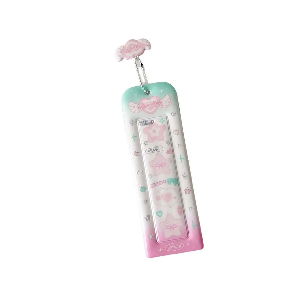 

PVC Card Cover Korean Photocard Holder Long Bookmark Hanging Decoration Idol Card Display Protector Keychain Pendant