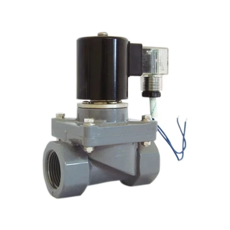 UPVC anti-corrosion normally closed solenoid valve, DN15 1/2 inch, AC220V
