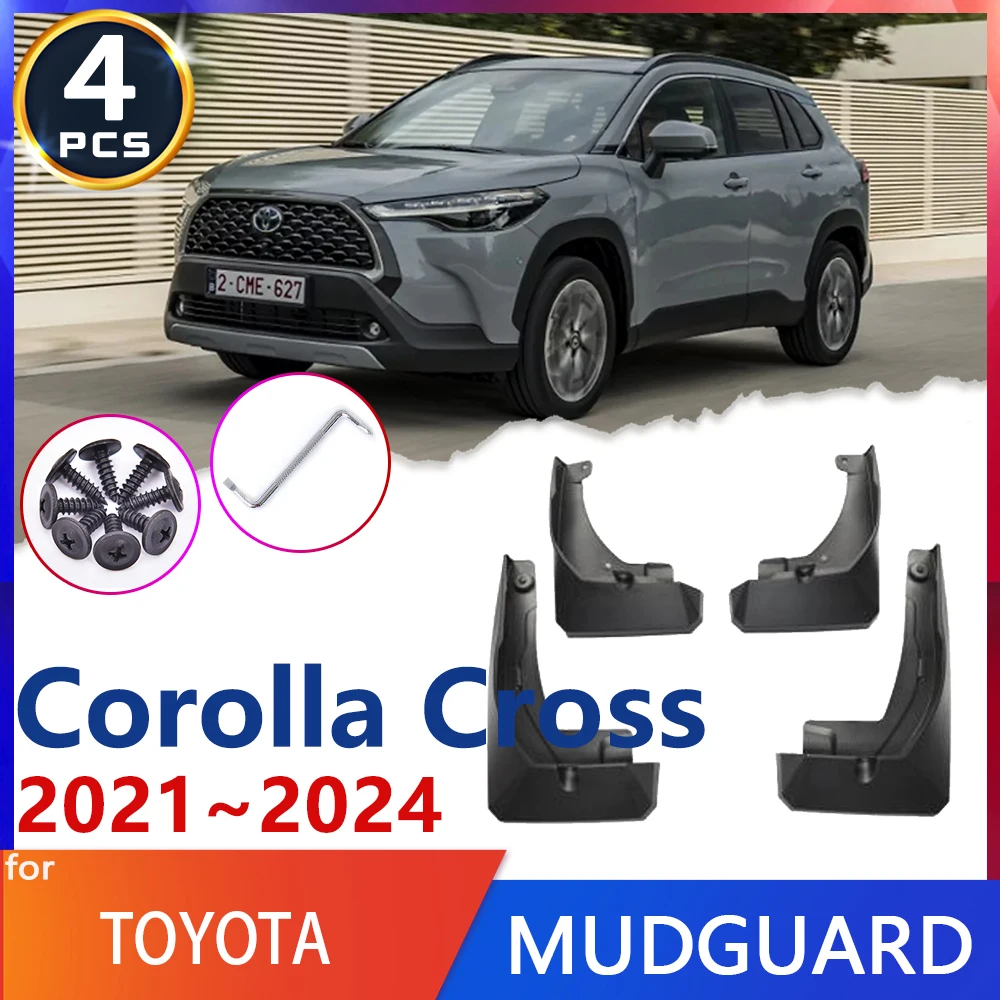 For Toyota Corolla Cross XG10 5-door SUV 2021~2024 2022 2023 Car Fender Mud Flap Mudguards Mudflaps Splash Guards Goods Parts