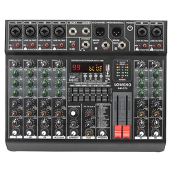 LOMEHO 6 Channel Mixing Console 99 Effect 7 Band EQ Sound Audio Mixer USB PC Record Bluetooth AUX DJ Controller Table AM-GT6