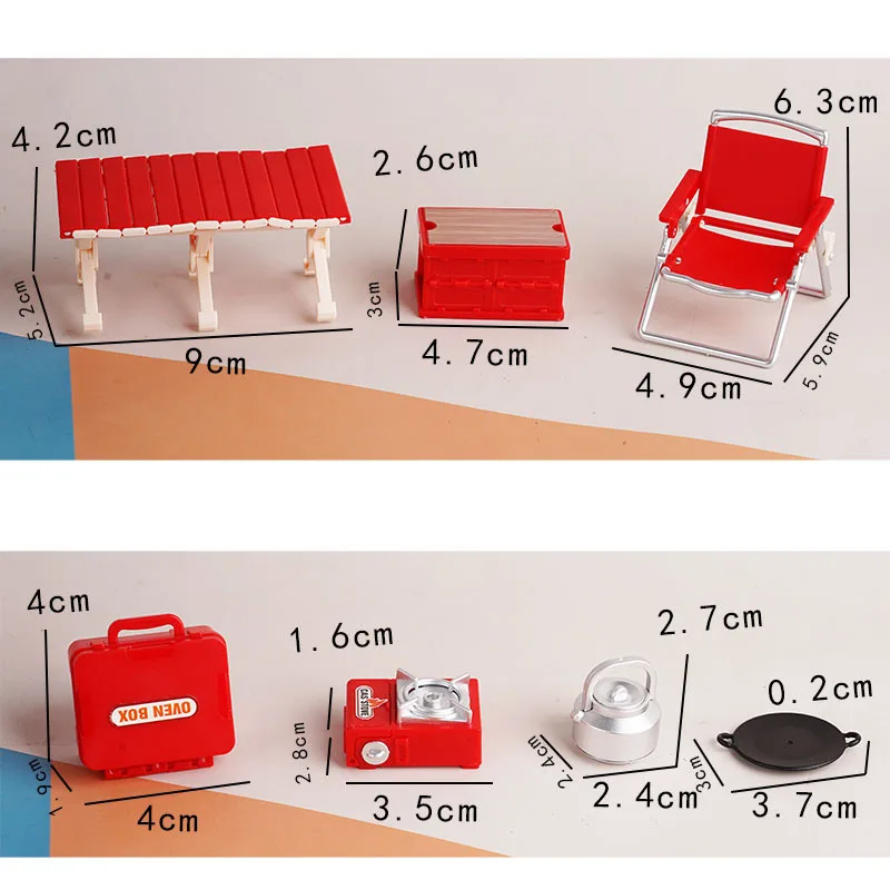 Maison de jeu pour enfants, jouets, chaises pliantes de Camping sur le terrain, Table de pique-nique, poêle à Cassette, Mini maison de poupée, modèle d'ornement