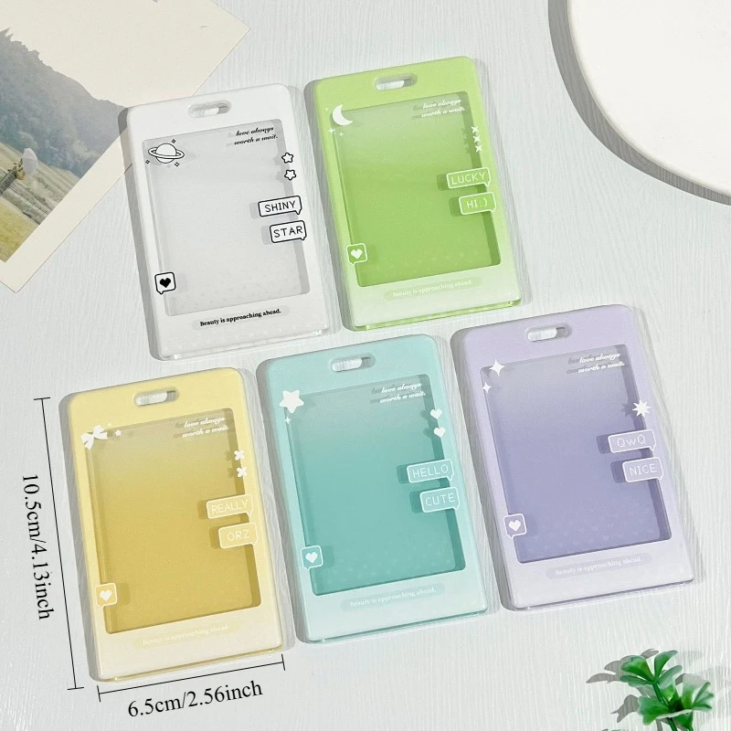 3 Inch Transparent Photocard Holder Keychain, Protective Sleeves Clear Card Cover for Stars Photocards ID Badge