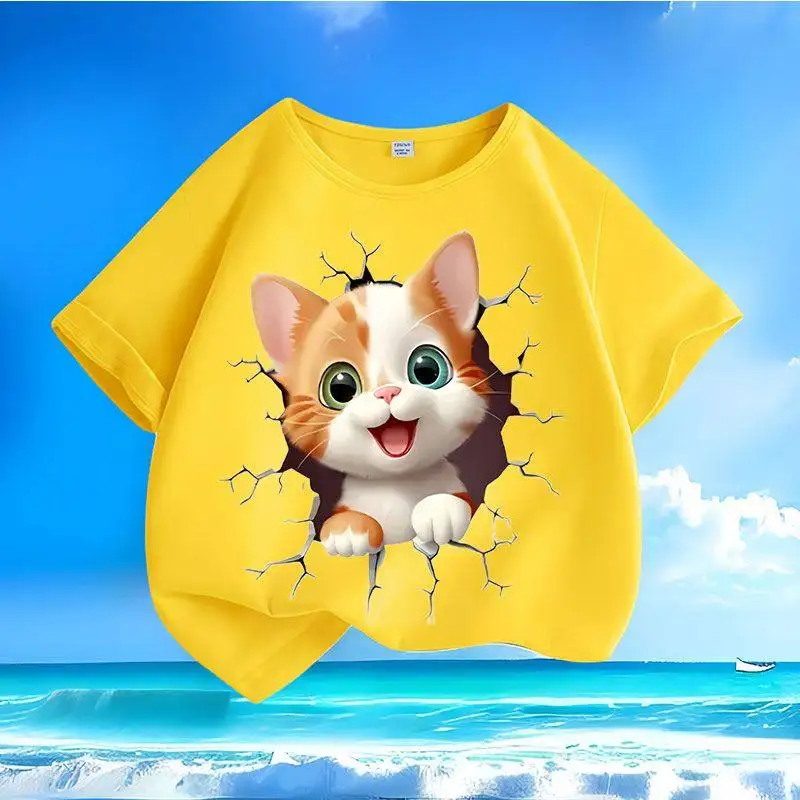 Children's T-shirt with Cute Cute Mic Cartoon Print Parent C