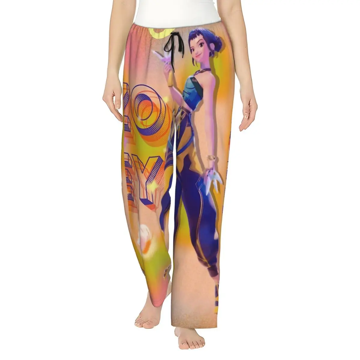 

Zoey Huntrix K-POP DEMON HUNTERS аниме пижамные штаны элегантные пижамы женские мягкие теплые домашняя одежда ночная одежда для сна низ большой размер