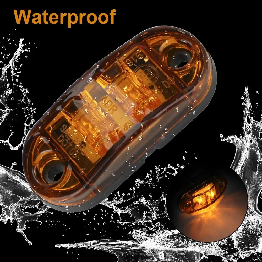 2 Stuks 12 V/24 V Led Zijmarkeringslichten Auto Externe Verlichting Waarschuwing Achterlicht Auto Trailer vrachtwagen Vrachtwagen Lampen Wit Rood Geel Kleur