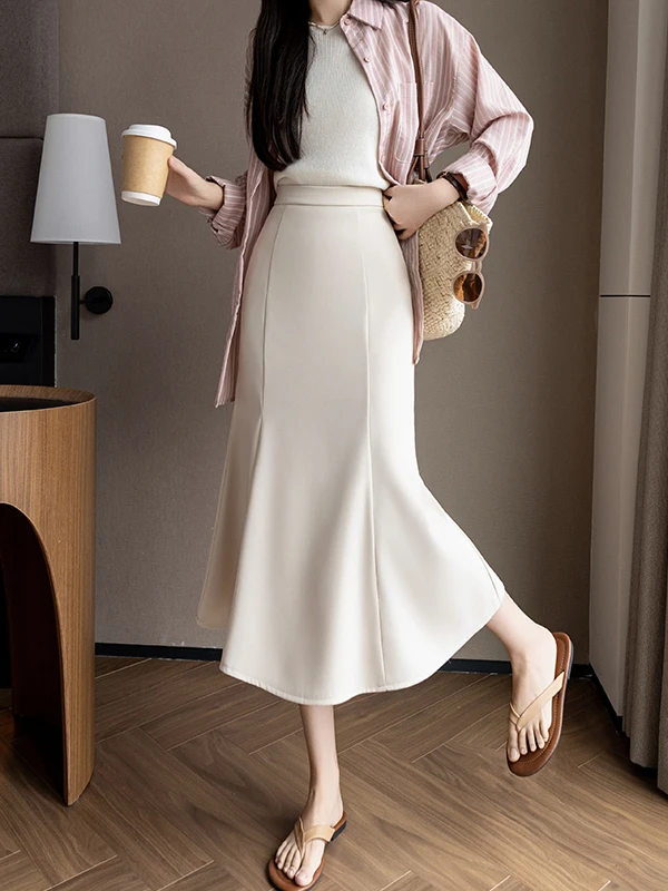 Spring Summer 2026 Versatile OL Fashion Trousers Skirt Flared Half-length Slimming Personality Professional Wrap Skirt