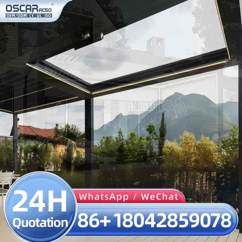 

Наружный солнцезащитный козырек с жалюзи, моторизованный со стулом, водонепроницаемый биоклиматический для сада, патио, беседки на заднем дворе