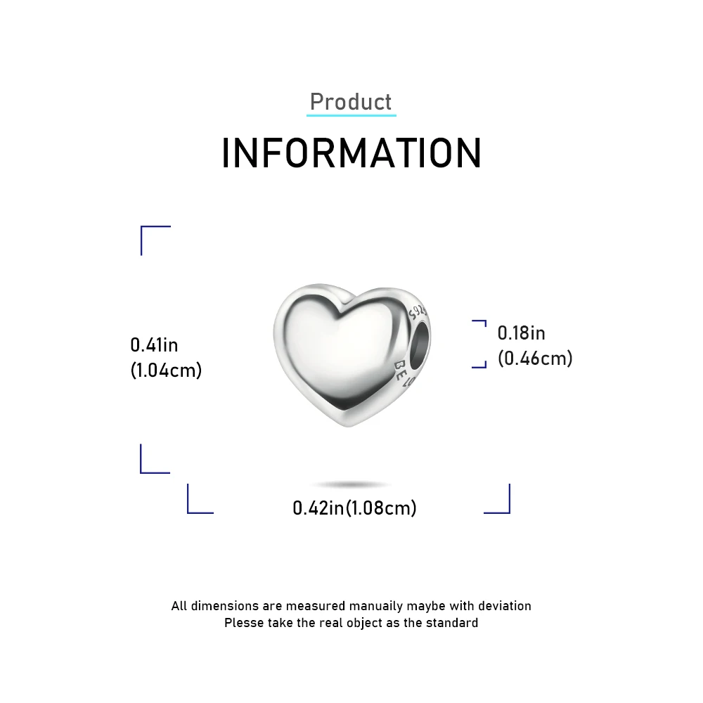 925 Sterling Silber Bunte Glänzende Herzförmige Anhänger-Perlen Passend für Schlangenketten-Armband Halskette Frauen DIY Geburtstag Schmuck Geschenke – Detail 18