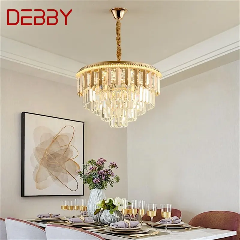

Золотая люстра DEBBY, Подвесная лампа, постмодерн, роскошная женская лампа для гостиной, столовой